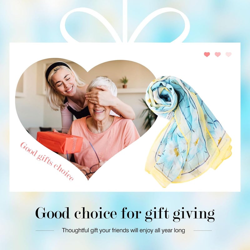 E-Clover Herebuy - Unique Women's Floral Scarves: Chiffon Flowers & Birds Printed Scarf - Image 5